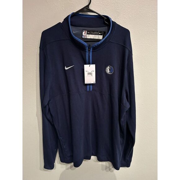 Dallas Mavericks XXL 2XLT Tall 1/2 Zip Pullover Blue Nike - Picture 1 of 6